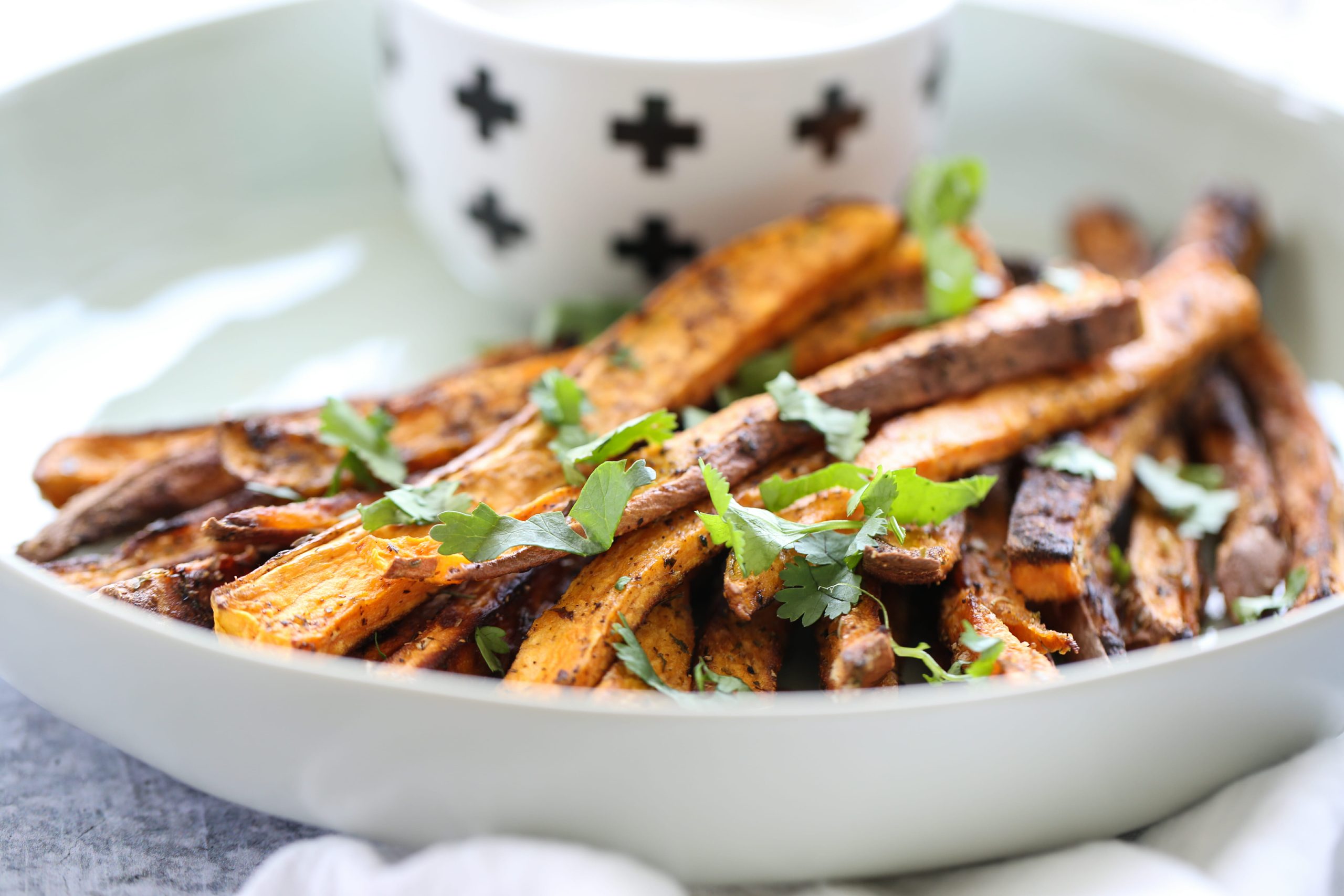 Baked Sweet Potato Fries with Honey-Lime Dip