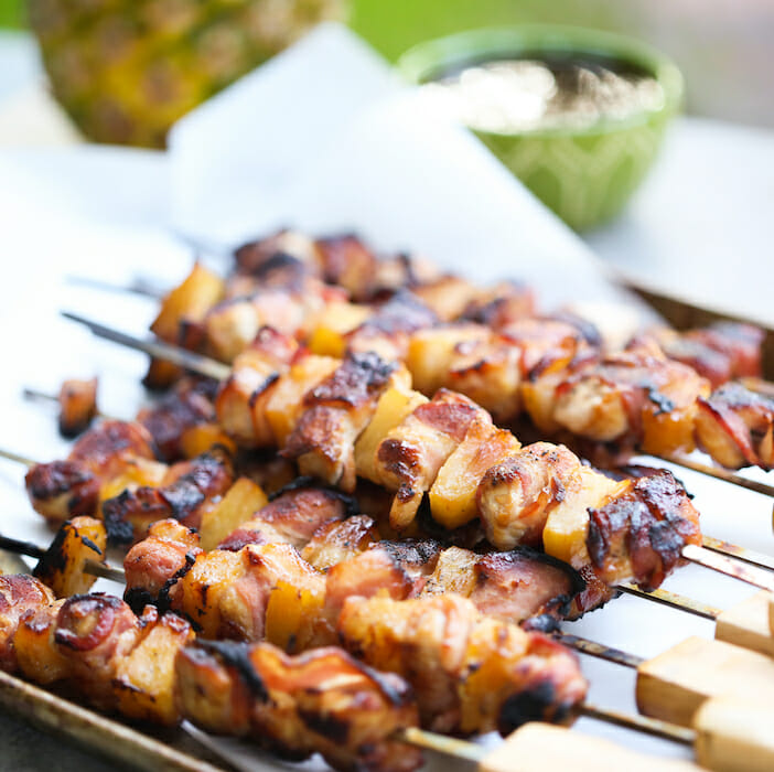 Bacon-Wrapped Teriyaki Hen Skewers – Our Biggest Bites